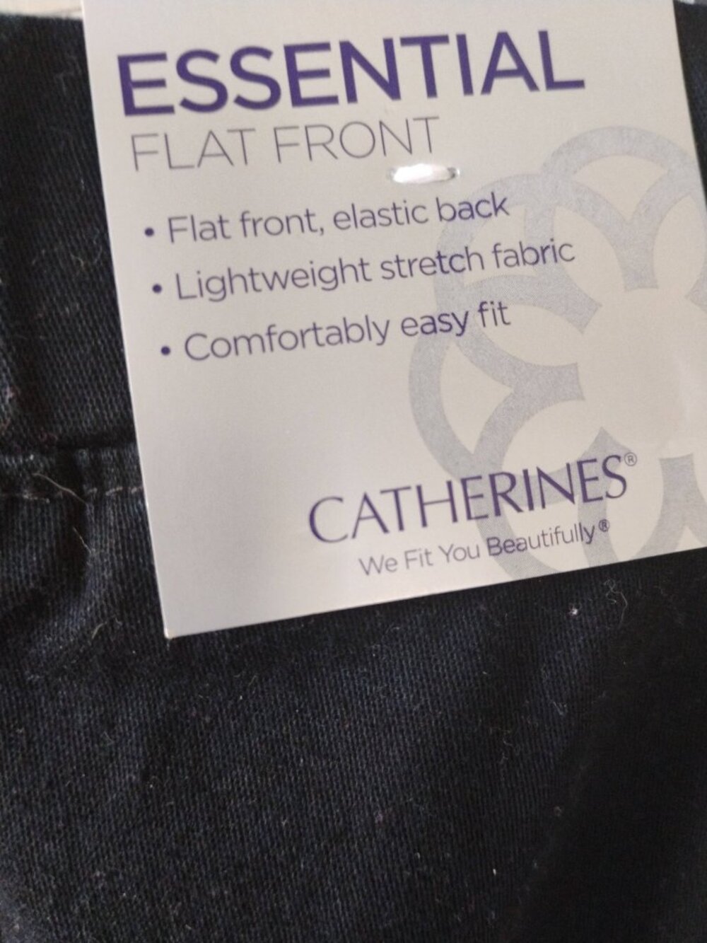 Catherines Black Essentials Flat Front Stretch Cotton Twill Capris- 5X NWT - Picture 4 of 5